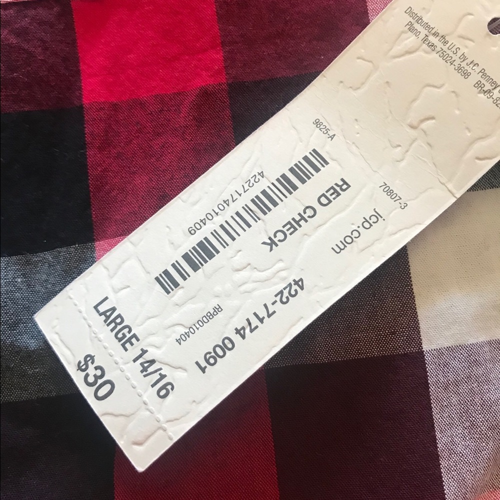 NWT: Arizona plaid button up Sz. L 14/16 - Picture 2 of 7